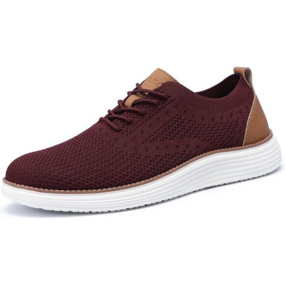 🆕VILOCY Men's Wine Red Casual Dress Oxfords Business Mesh Breathable Sneakers - Picture 4 of 8